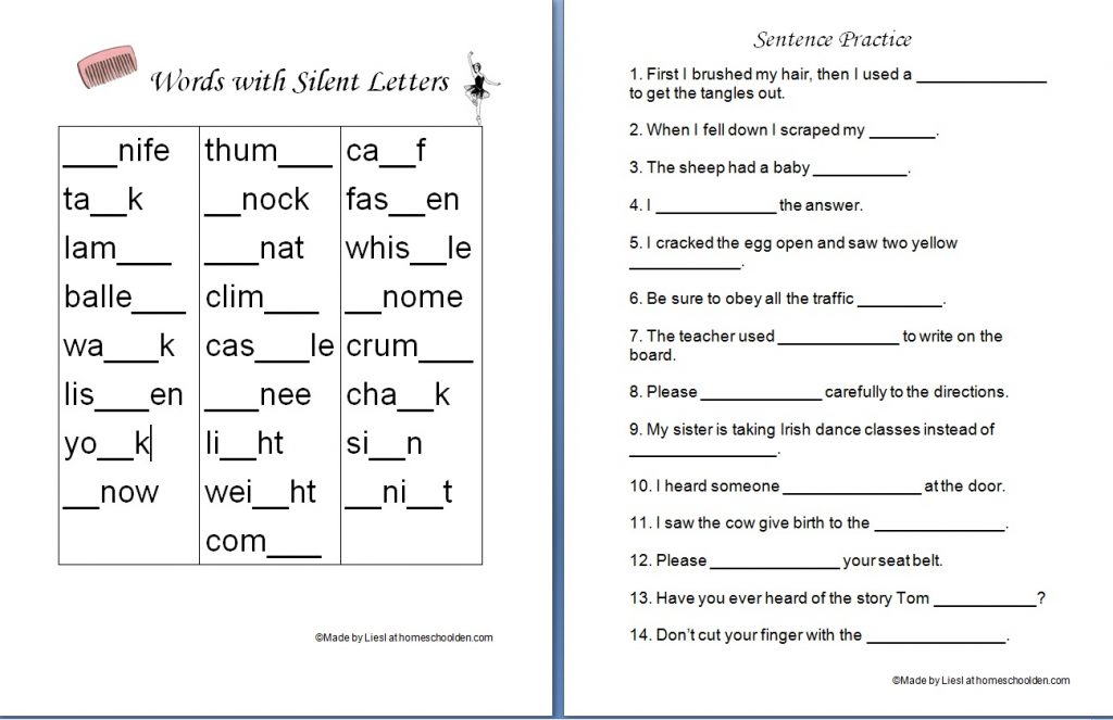 Spelling: Silent Letters - Homeschool Den