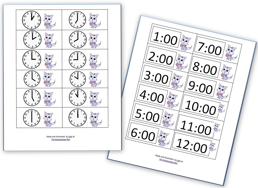 Telling Time Practice Sheets Homeschool Denhomeschool Den