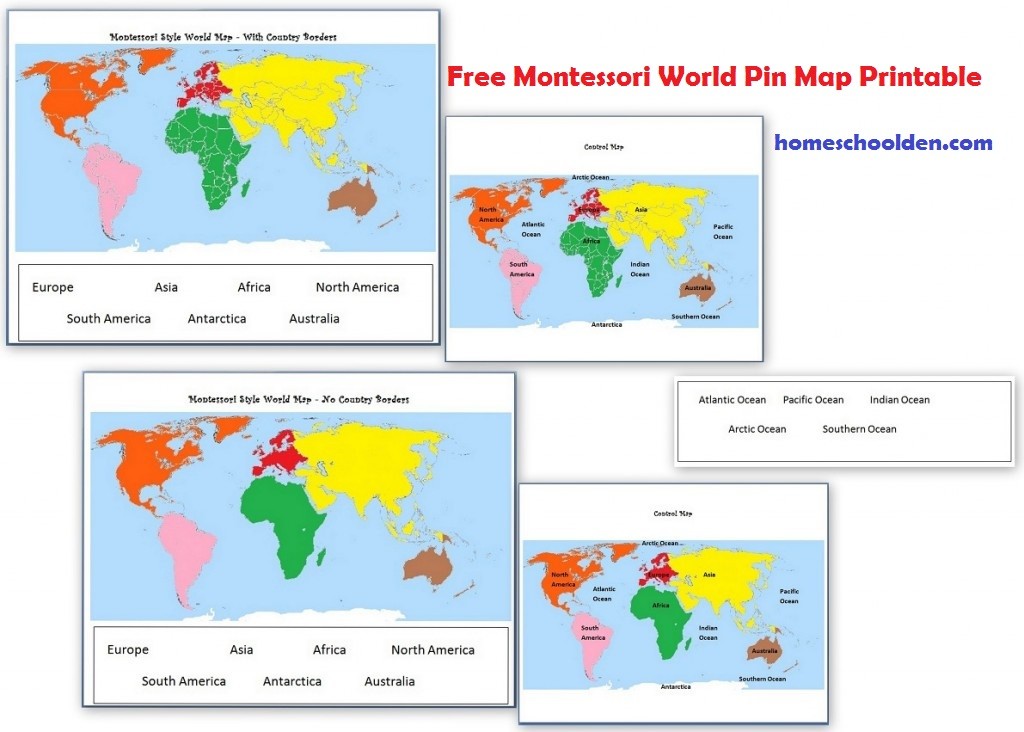 Montessori Geography Activities Free Montessori World Map Homeschool Den