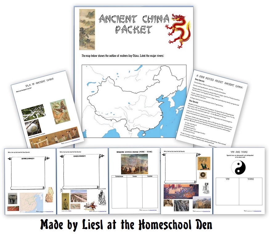 Ancient China Packet Free Notebook Pages Homeschool Den