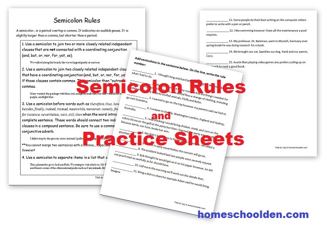 colons and semicolons worksheet answers
