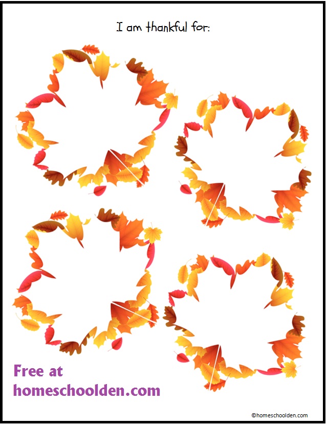 Thankful Leaves Writing Printable (Free) Homeschool Den