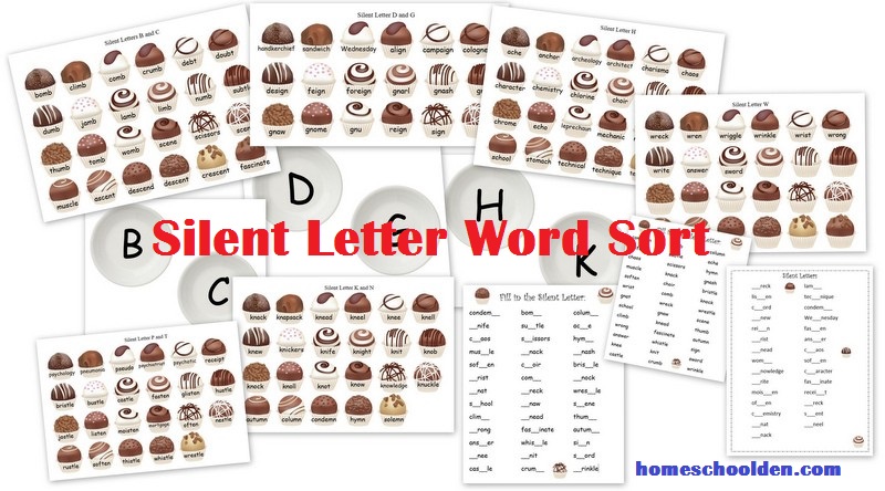 Silent Letter Worksheets and Word Sort - Homeschool Den