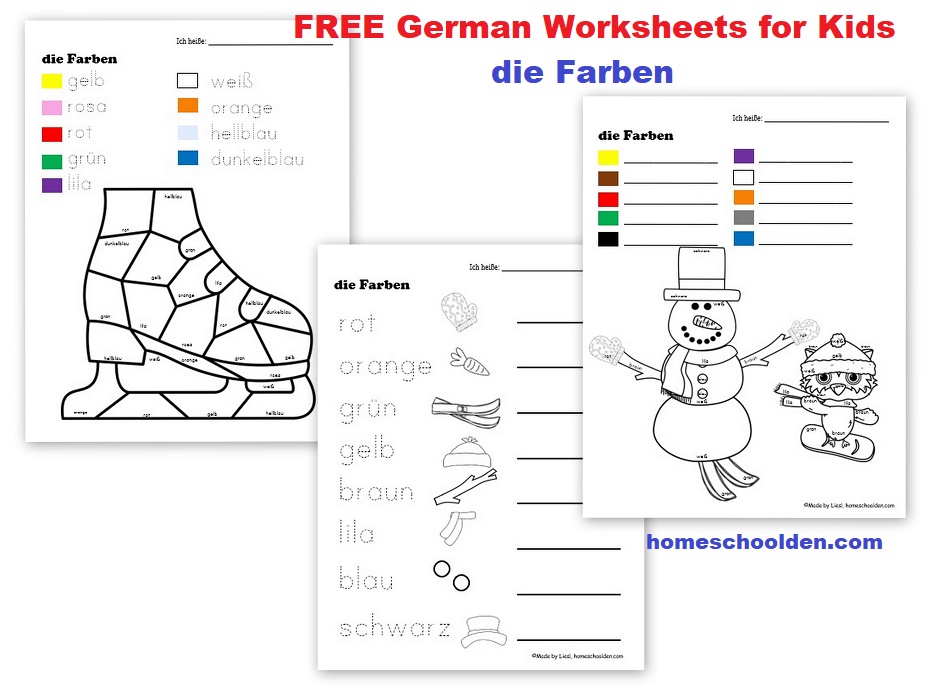 Free German Worksheets For Kids Homeschool Den