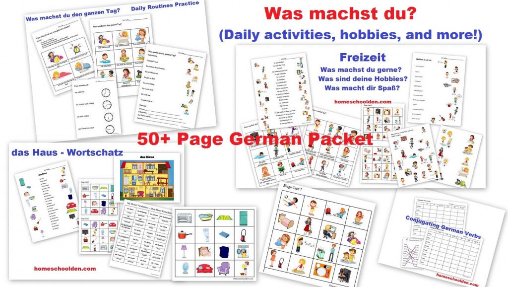 German homework sheets