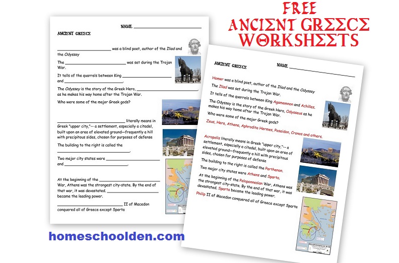 Ancient Greece Ancient Rome Worksheets And Activities Homeschool Den