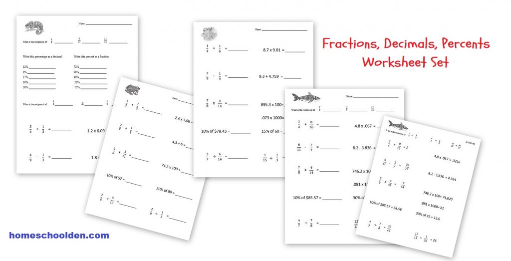 Division Practice Equivalent Fractions Worksheets Homeschool Den