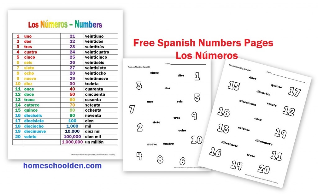 Los Números – Spanische Zahlen Kostenlose Arbeitsblätter