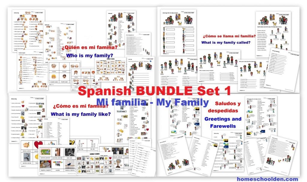 Spanish BUNDLE Set 1-Mi Familia-min familj