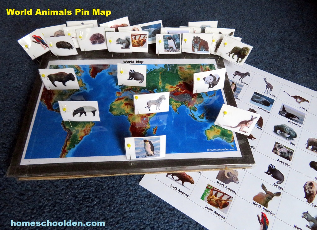World Animals Pin Map