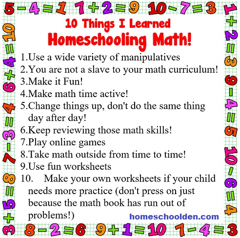 10 Things I Learned Homeschooling Math - Math List - HSD