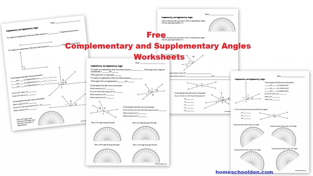 Adjacent angles worksheet free