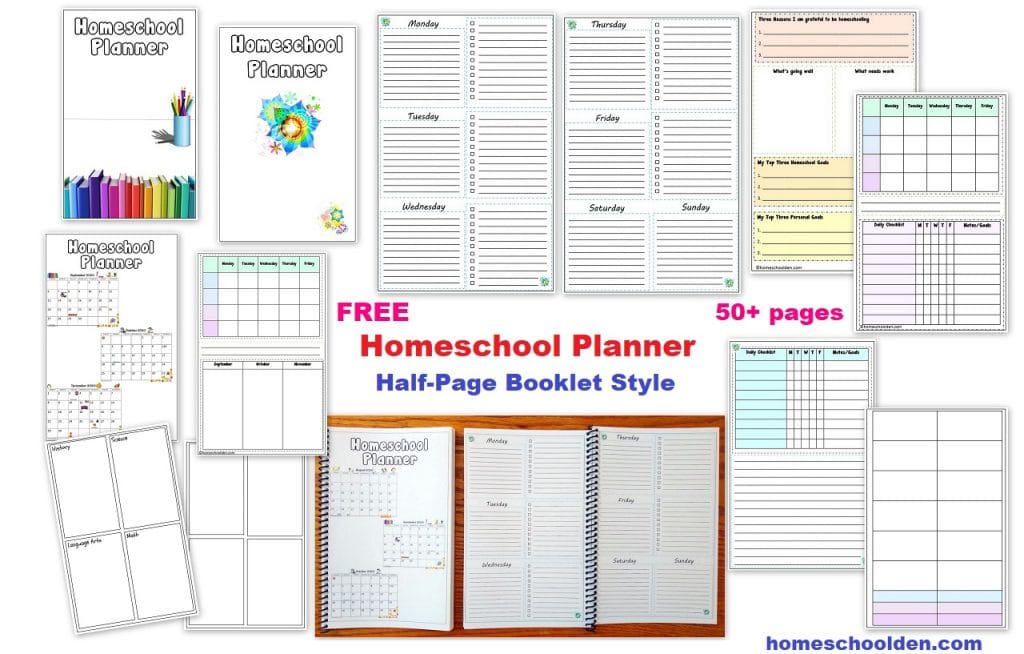 FREE Homeschool Planner - Half-Page Booklet Style