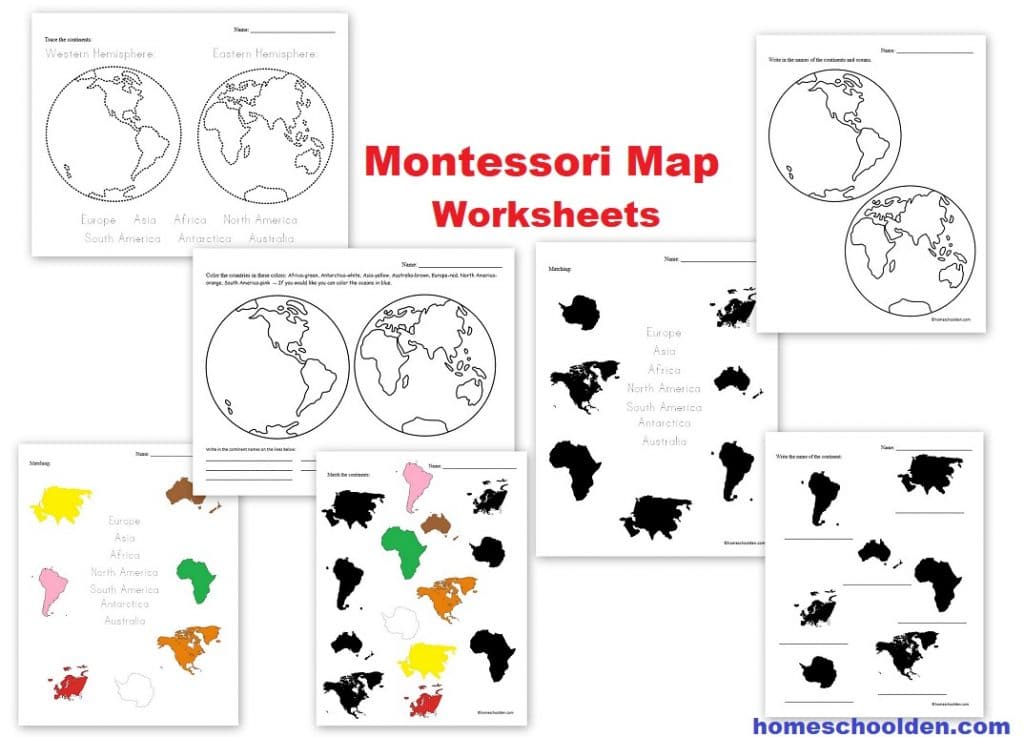 Montessori Map Worksheets
