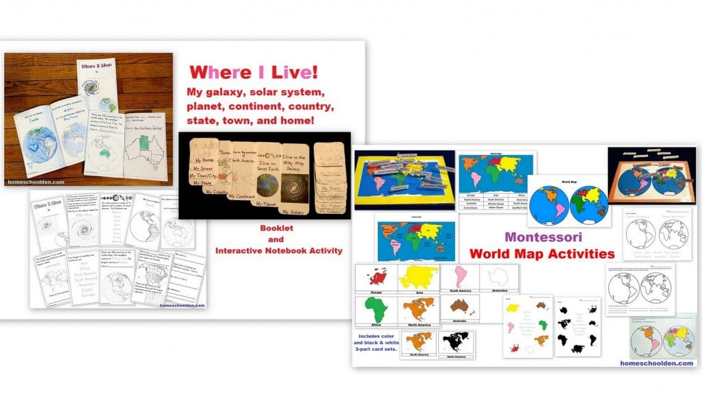 Where I Live and Montessori World Map Activities