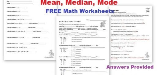 Free mean median mode worksheets with answers