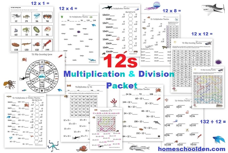 12s Multiplication and Division Packet