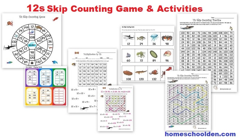 12s Skip Counting Game and Activities