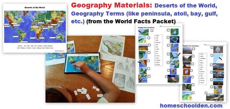 Geography Worksheets - Deserts of the World - Geography Terms