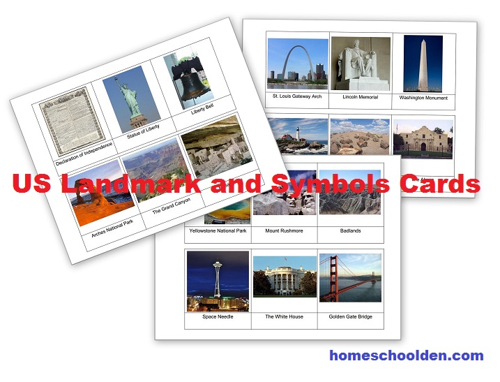 US-Landmark-and-Symbols-Montessori-3-Part-Cards
