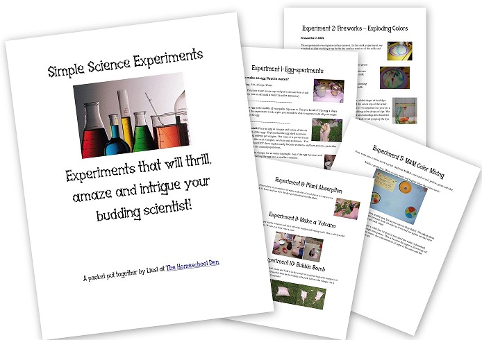 Free Preschool Science Experiment Activity Packet