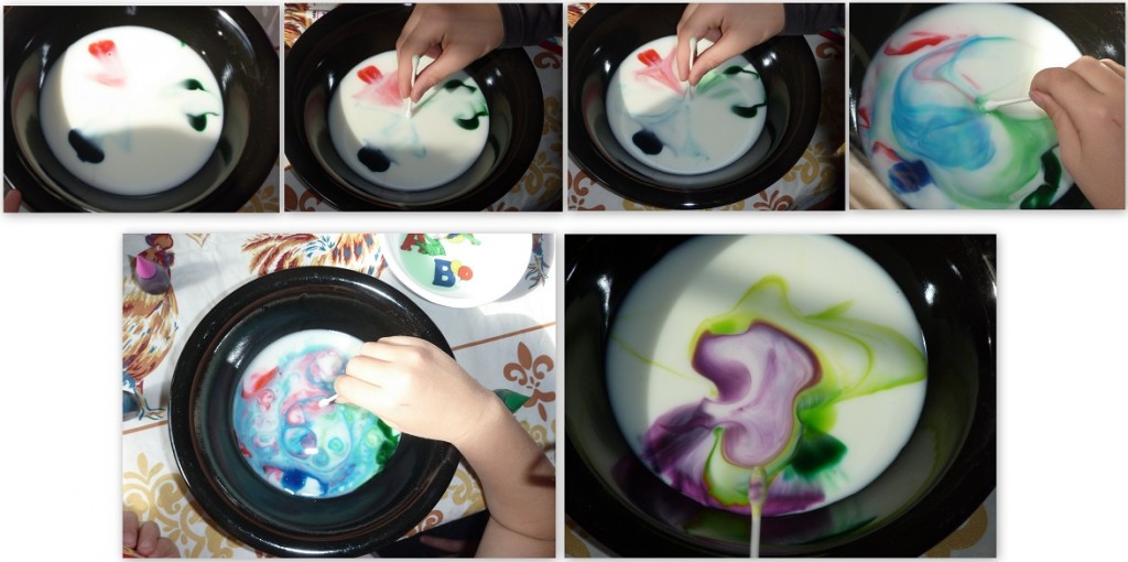 explosion of colors in milk