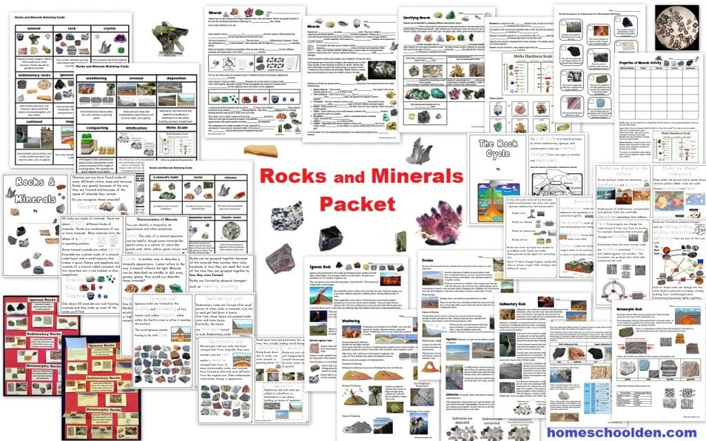 Rocks and Minerals Unit with Worksheets Notebook Pages Lapbook Booklet and more