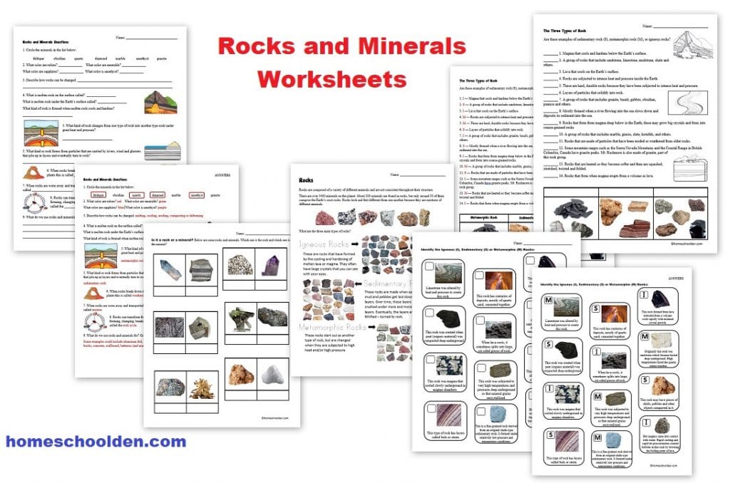 Rocks and Minerals Worksheets