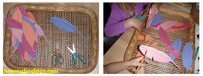 Cutting-Feathers-Preschool-Activity