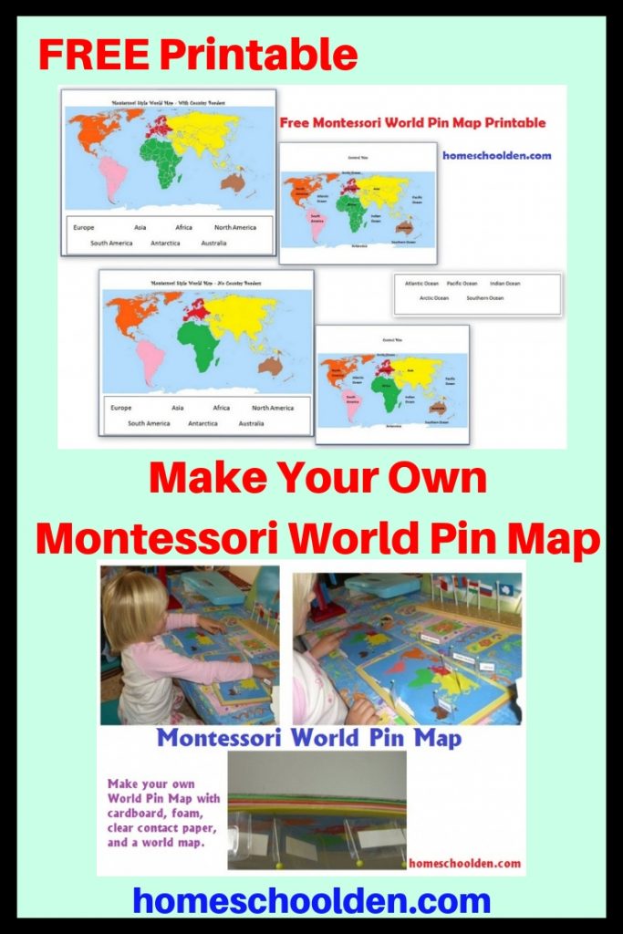 FREE Montessori World Pin Map Printable