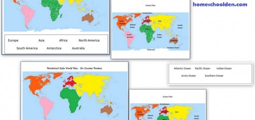 Free Montessori World Geography Map - Printable