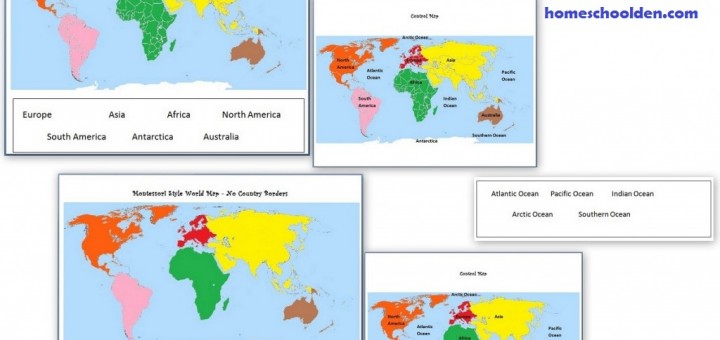 Free Montessori World Geography Map - Printable