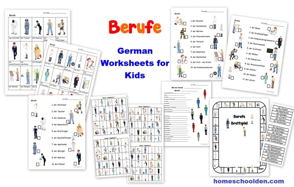 Berufe - German Worksheets for Kids