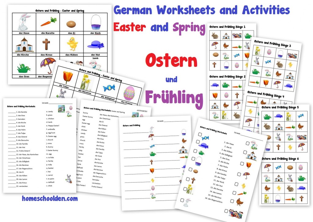 German Worksheets Easter Spring Ostern Fruhling