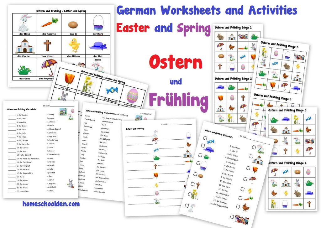 German Worksheets Easter Spring Ostern Fruhling