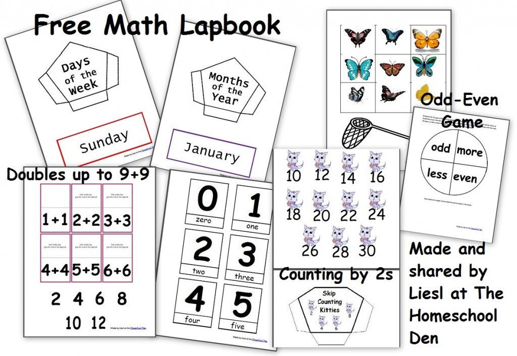 Free Math Lapbook for PreK - Kindergarten