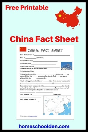 China Fact Sheet - Free Printable