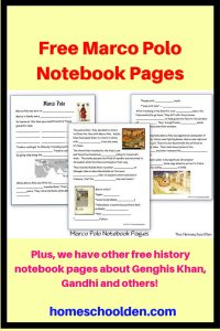 Free Marco Polo History Notebook Pages