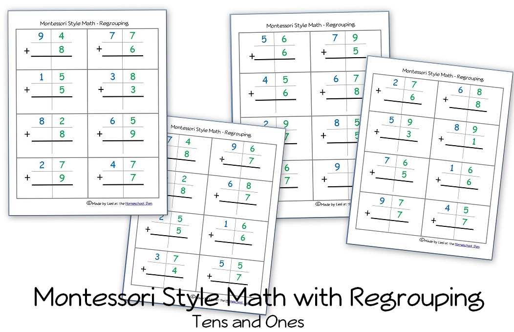 MontessoriStyleMath-withRegrouping-Tens-and-Ones