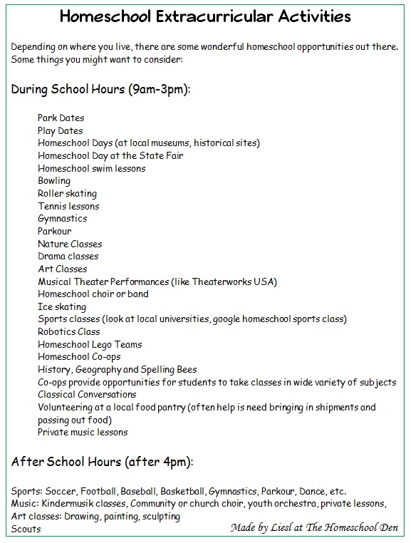 HomeschoolExtracurricular Activities