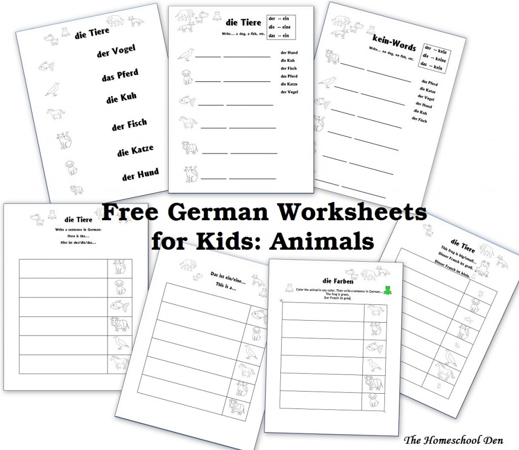German Worksheets - Animals vol 1