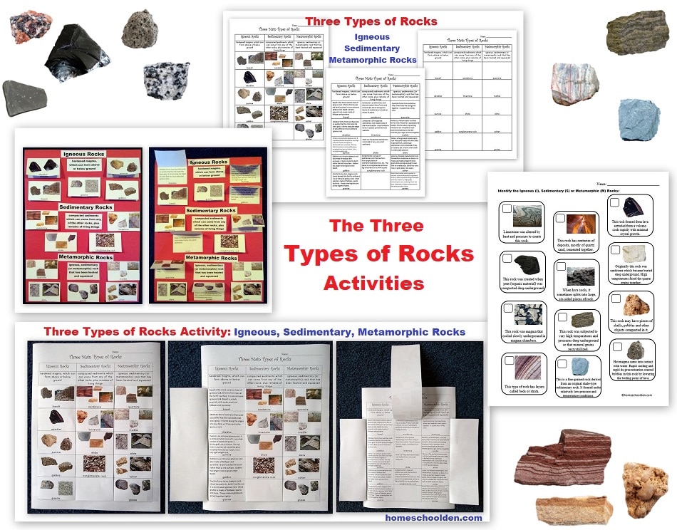 The Three Types of Rocks - Activities and Worksheets