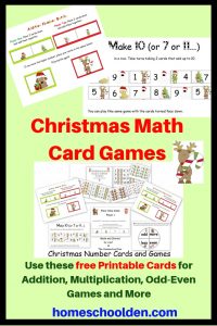 Free Christmas Math Card Game Printable