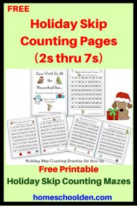 Free Holiday Skip Counting Pages 2s thru 7s