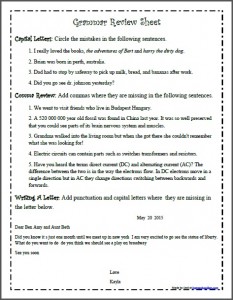 GrammarReviewSheet-CapitalLetters CommaReview LetterWriting-2