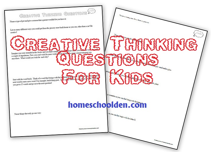 Creative Thinking Questions For Kids