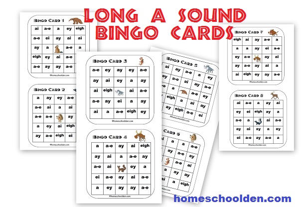 Long A Sound Activity Bingo Cards