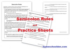 SemicolonRules-PracticeSheets
