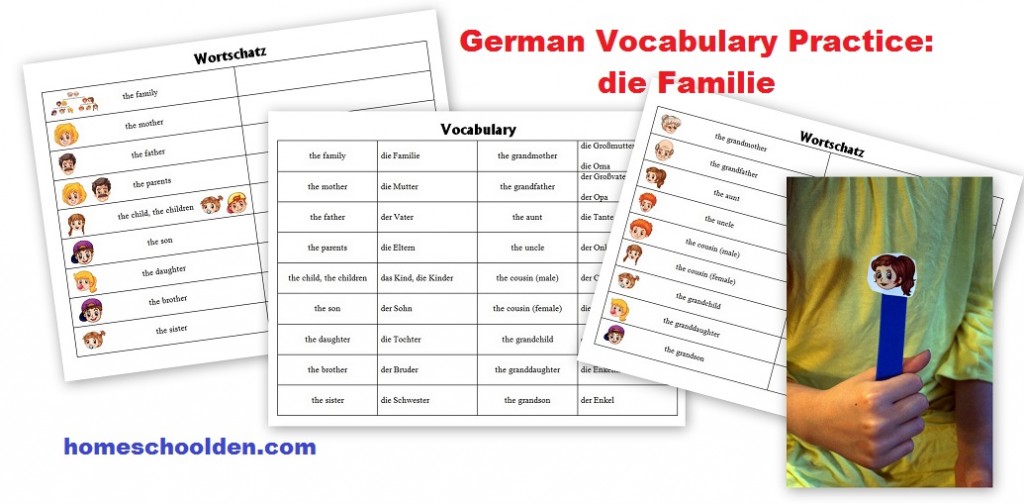 die Familie German Vocabulary Worksheets Activity