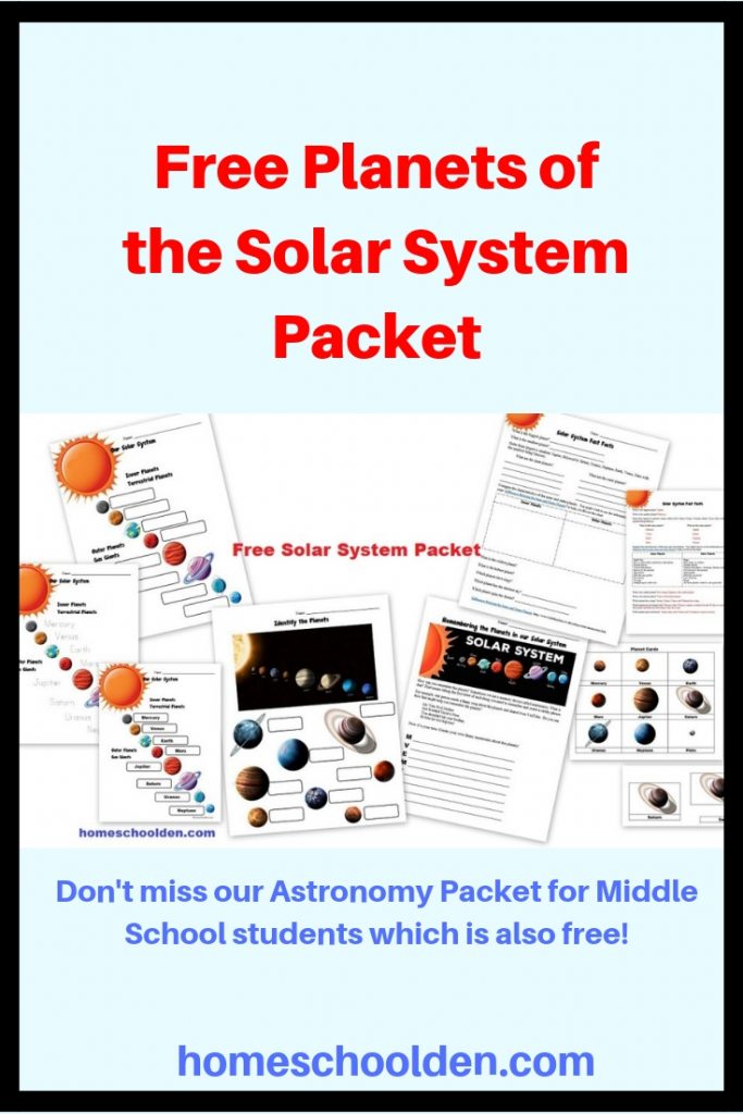 Free Planets of the Soloar System Worksheets